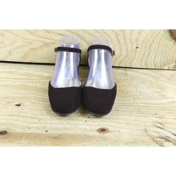 Pancaldi Womens Shoes 7B Brown Velvet Mary Jane Slip On Italy - Picture 2 of 7